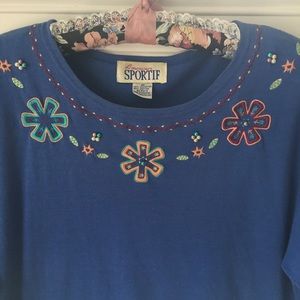Sportif blue embellished shirt